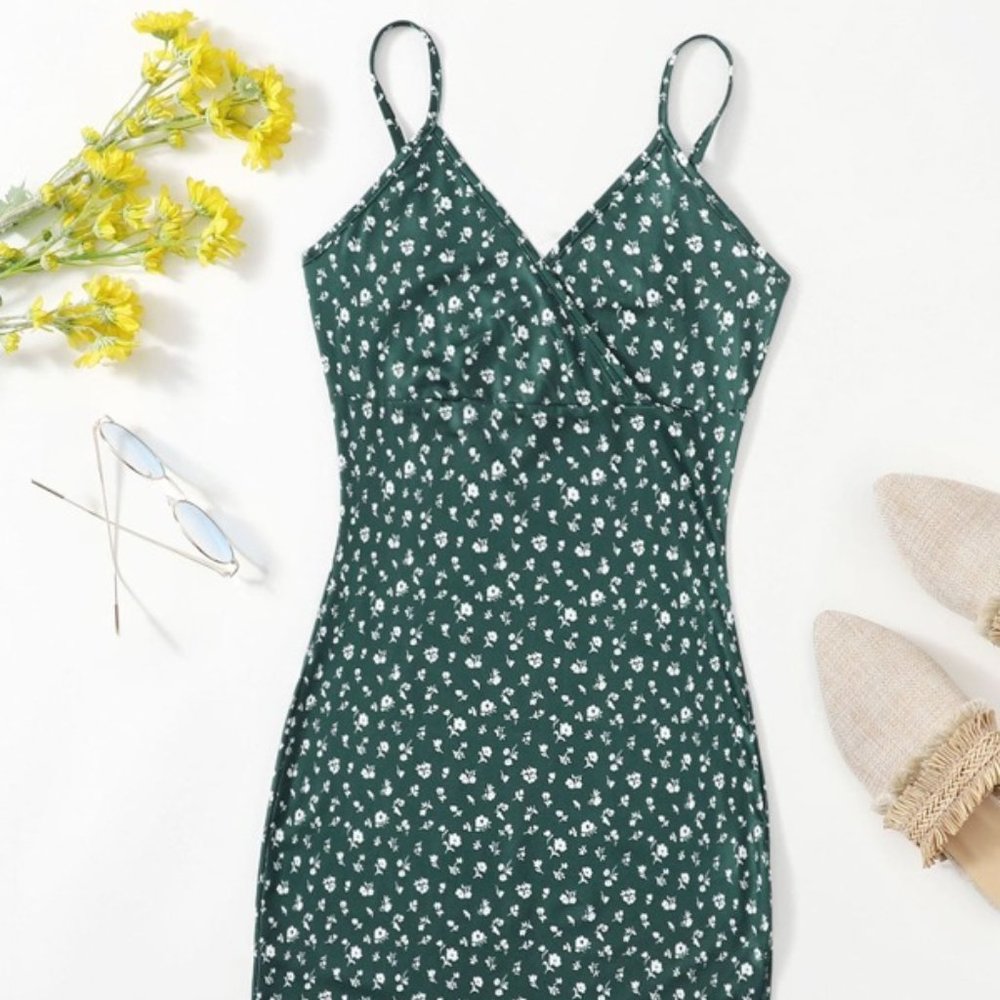 Wrap Detail Ditsy Floral Dress S